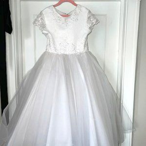 NEW S7 Flower Girl Communion Short Sleeve Full Skirt Dress